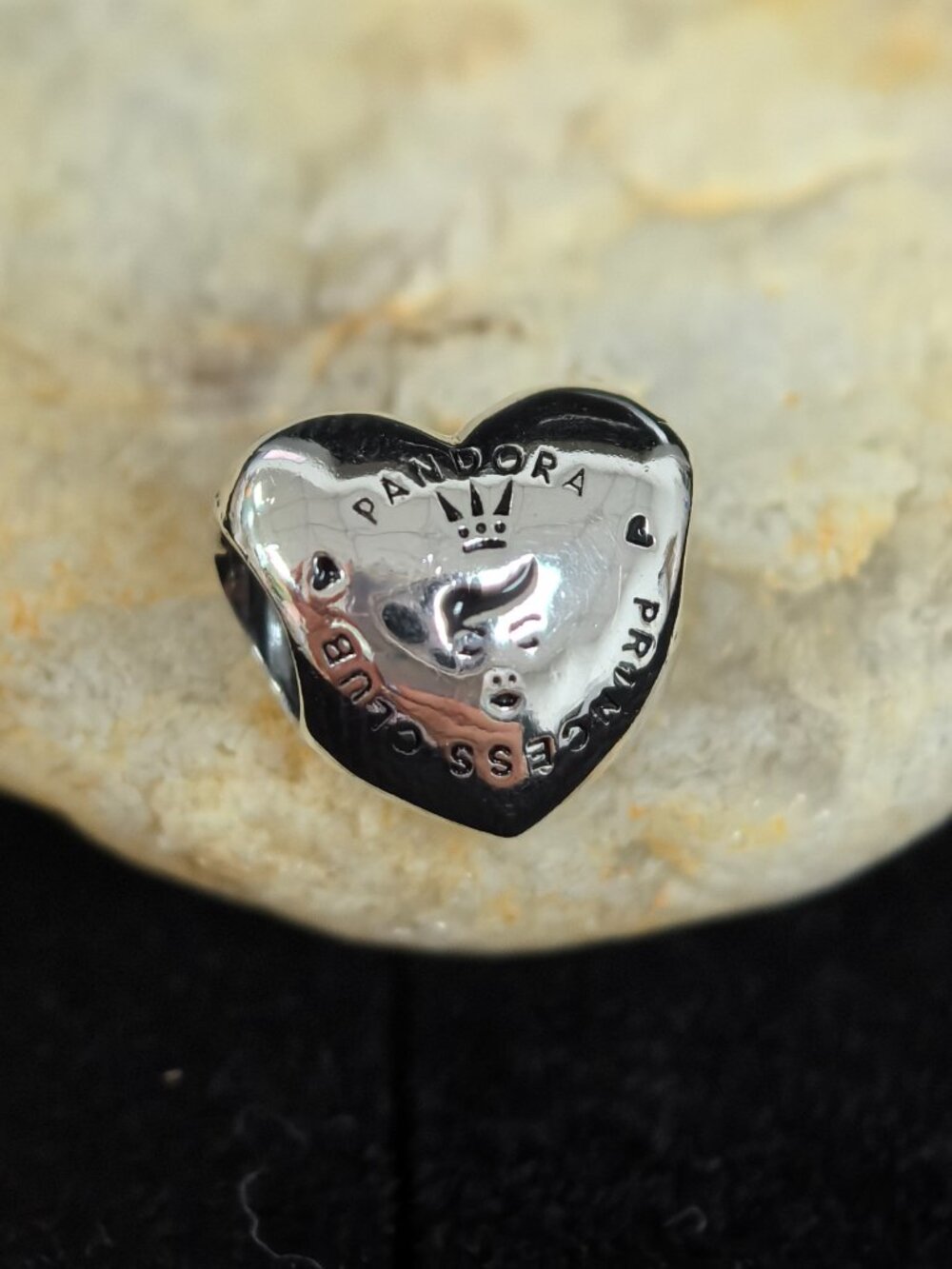 Pandora PRINCESS CLUB Heart Bead Charm Pendant, S925 Silver Jewelry (Women's)